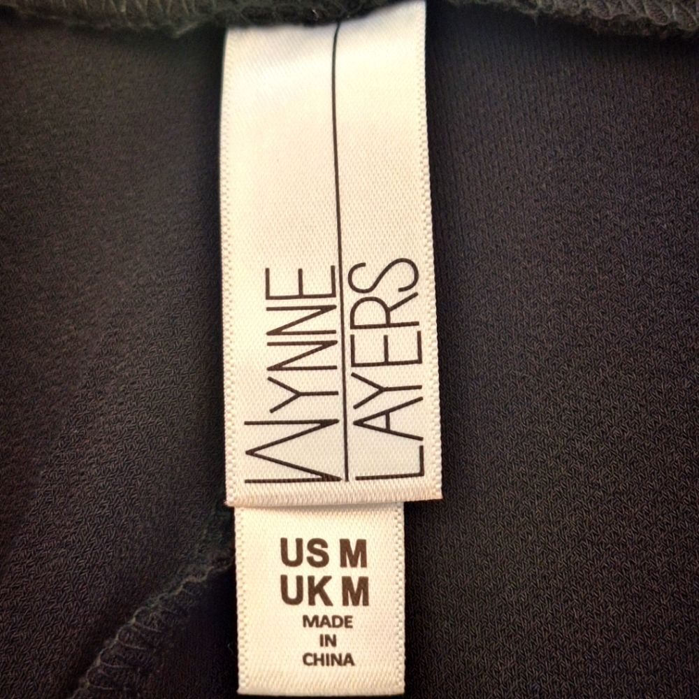 Wynne Layers Flare Jersey Knit Pant High Rise Pockets Stretch Pull On Black M - Picture 5 of 14